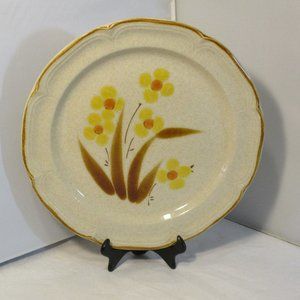 Vintage 1970's Hand-Painted Stoneware Ceramic Dinner Plate Hearthside Wellington
